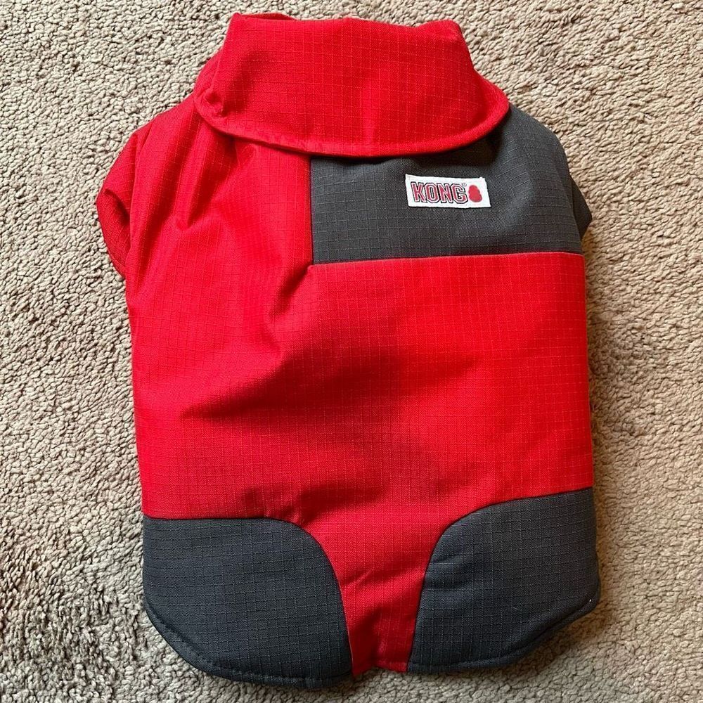 Kong NWT Dog Puffer Coat Red and Gray Size Medium